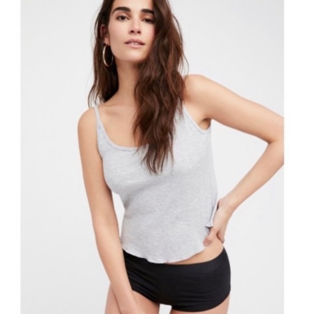 FREE PEOPLE Intimately ribbed grey cami